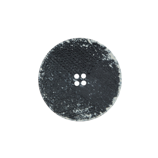 Italian Black and Natural Textured 4-Hole Button - 36L/23mm