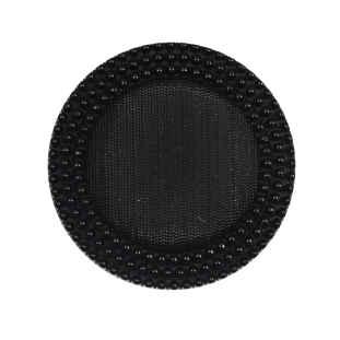 Italian Black Textured Plastic Button - 44L/28mm
