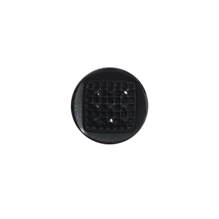 Italian Black Shank Back Plastic Button - 24L/15mm