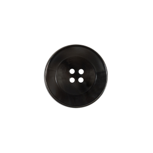 Italian Black Metal Rimmed Plastic Button - 28L/18mm