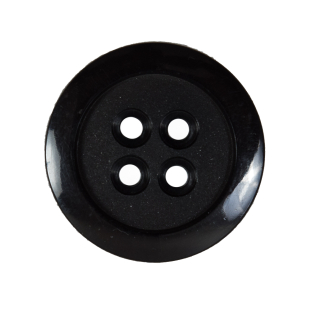 Italian Black Nylon 4-Hole Button - 44L/28mm
