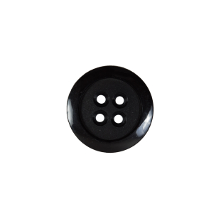 Italian Black Nylon 4-Hole Button - 24L/15mm