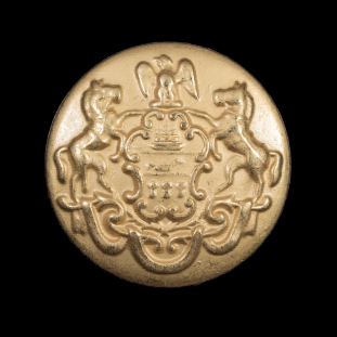 Italian Gold Metal Crest Button - 44L/28mm