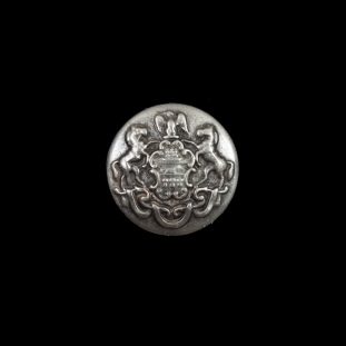 Italian Silver Metal Crest Button - 24L/15mm