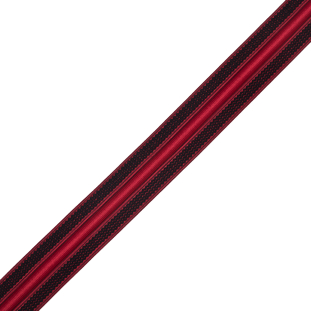 Italian Red and Black Elastic with Cord - 1.125"