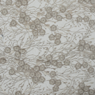 Metallic Pale Gold 3D Floral Embroidered Lace