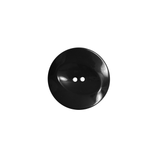 Italian Black Concaved Plastic 2-Hole - 24L/15mm