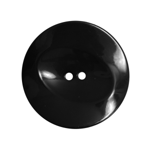 Italian Black Concaved Plastic 2-Hole - 44L/28mm