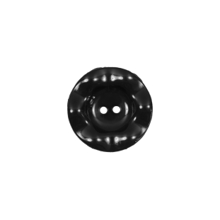 Italian Black Wavy Plastic 2-Hole - 24L/15mm