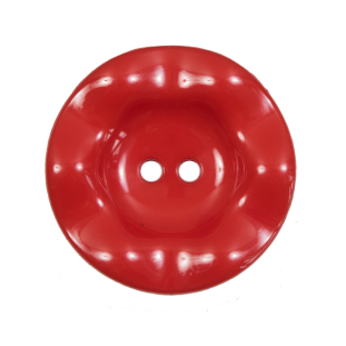 Italian Red Wavy Plastic 2-Hole - 44L/28mm