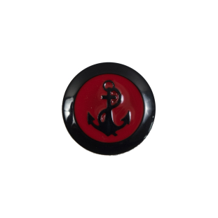 Italian Red and Navy Anchor Shank Back Button - 28L/18mm