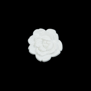 Italian White Flower Shank Back Button - 24L/15mm