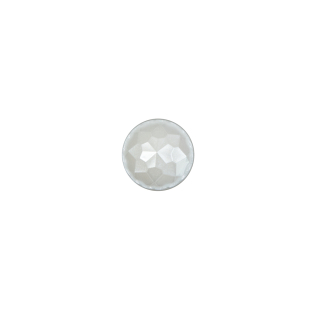Italian White Plated Bevel-Cut Button - 14L/9mm