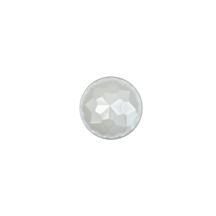 Italian White Plated Bevel-Cut Button - 18L/11.5mm