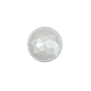 Italian White Plated Bevel-Cut Button - 24L/15mm