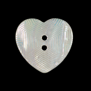 Italian Iridescent Heart-Shaped Shell Button - 40L/25.5mm