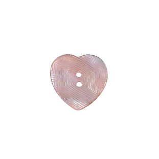 Italian Pink Heart-Shaped Shell Button - 24L/15mm