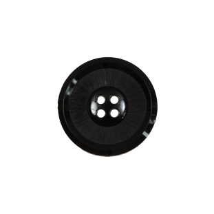 Italian Black Plastic 4-Hole Button - 32L/20mm