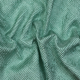 Metallic Green Diamond Quilted Brocade