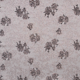 Rose Gold and Black Luxury Floral Metallic Brocade