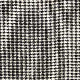 Metallic Black, Gold and Off-White Polyester Tweed