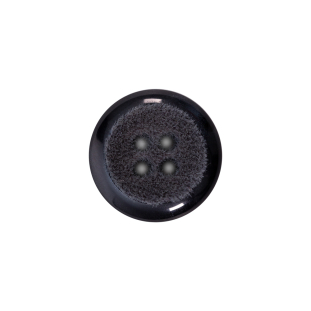 Italian Dark Charcoal 4-Hole Velvet-Faced Plastic Button - 28L/18mm