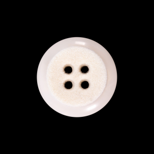 Italian Ivory 4-Hole Velvet-Faced Plastic Button - 36L/23mm