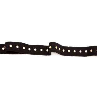 Italian Black and Gold Studded Twill Tape - 0.75"