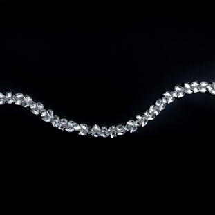 Silver and Crystal Fancy Jeweled Trim - 0.75"