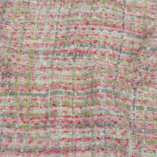 Newcastle Baby Pink, White and Sage Viscose and Acrylic Chenille Tweed
