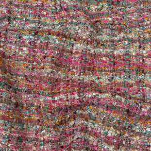 Newcastle Pink, Gray and Hunter Green Viscose and Acrylic Chenille Tweed