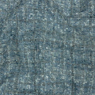 Newcastle Flint Stone and Baby Blue Metallic Viscose and Acrylic Chenille Tweed