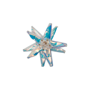 Italian Iridescent 3D Flower Applique - 2.875"