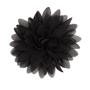 Italian Black 3D Flower Applique - 4