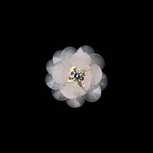 Italian White 3D Flower Applique - 1.25"