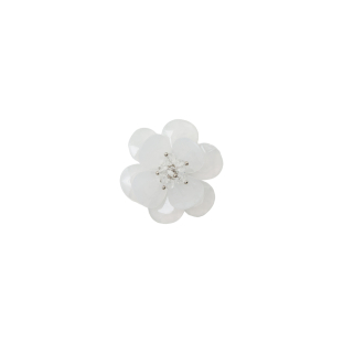 Italian White 3D Flower Applique - 1.75"