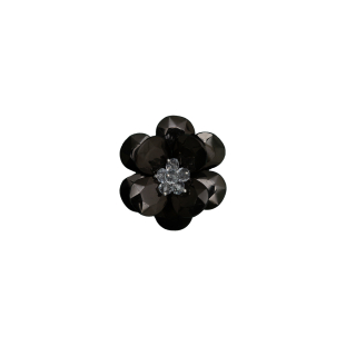 Italian Black 3D Flower Applique - 1.75"
