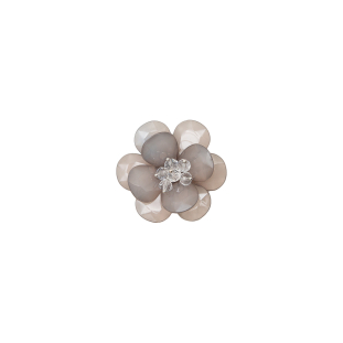 Italian Gray 3D Flower Applique - 1.75"