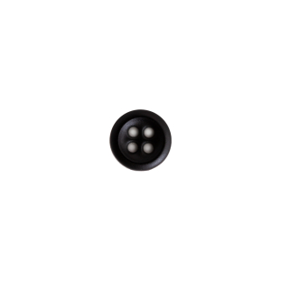 Italian Black Plastic 4-Hole Button - 14L/9mm