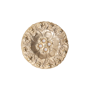Italian Gold Ornate Metal Zamac Button - 36L/23mm