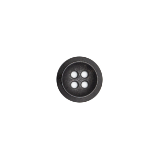 Italian Black Metal 4-Hole Button - 18L/11.5mm