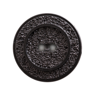 Italian Black Gravel 2-Hole Button - 44L/28mm