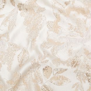 Metallic Bright Gold and Crystal Gray Floral Luxury Brocade