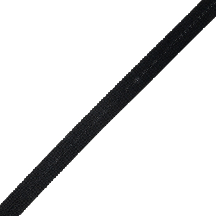 Italian Black Foldover Grosgrain Ribbon - 0.8125"