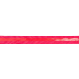 Italian Neon Pink Petersham Grosgrain Ribbon with Silicone Stripe - 1