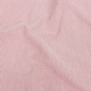 Brasilia Red Striped Organic Cotton Seersucker