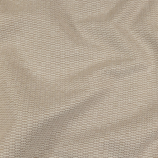 Khaki and Ivory Rectangles Polyester Jacquard