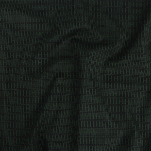 Mood Exclusive Hunter Green Geometric Pillars Stretch Cotton and Viscose Woven