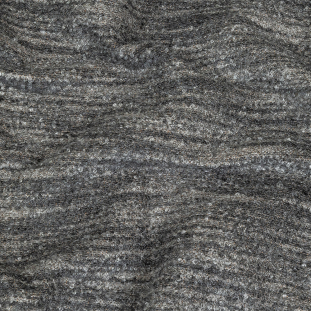Graphite Striated Acrylic and Cotton Boucle with Tan Woven Backing