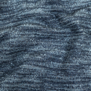 Navy Striated Upholstery Boucle with Tan Woven Backing